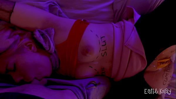 Hey, isn't she your wife? She's tied up and fucked at the party. Pretty anal whore.