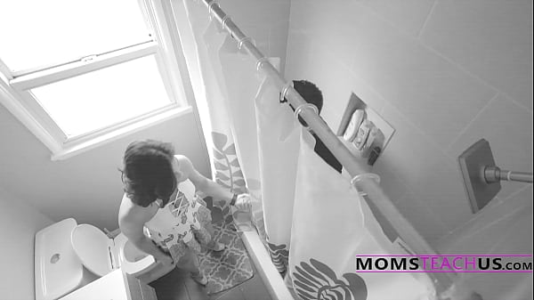 Shower Glory Hole Prank Gets Virgin StepSon Inside StepMom And StepSis