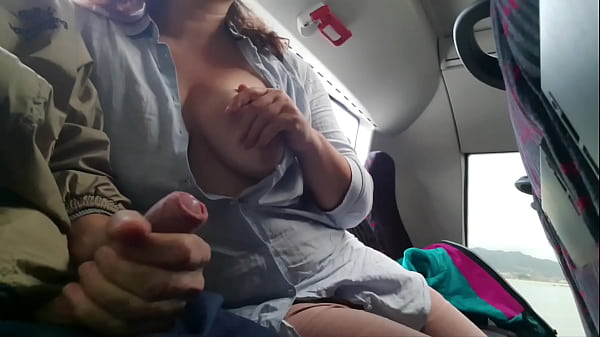 Exhibitionist seduces Milf to Suck & Jerk his Dick in Bus
