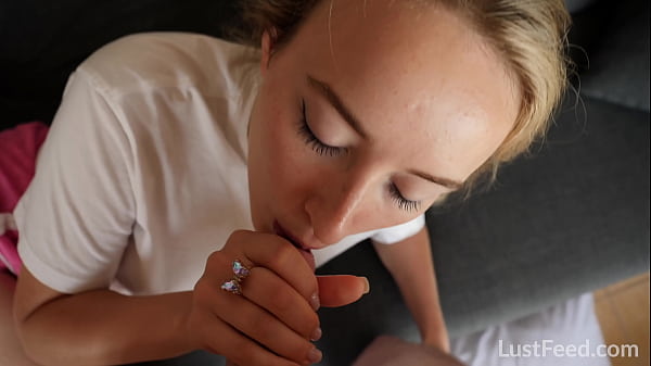 Innocent new teen Ann Joy's amateur sex tape - she uses a sex toy while she fucks and gets a creampie