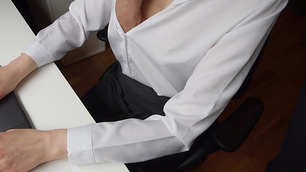 sexy at work, my boss can't resist to fuck me hard, and I can't resist to his big cock, he cum on me