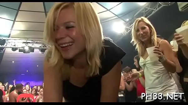 Hard core gang bang in night club