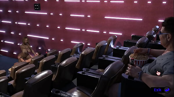 A pervert spies on a couple at a movie theater. Hentai Game: Kink Maker