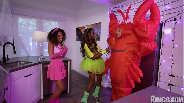 Filthy Taboo - Halloween Threesome With My Black GF And Her Stepmom