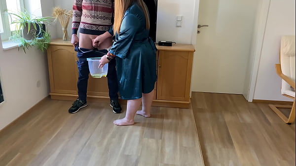 Mother in law sucks my dick and shows off her fat ass and hairy pussy