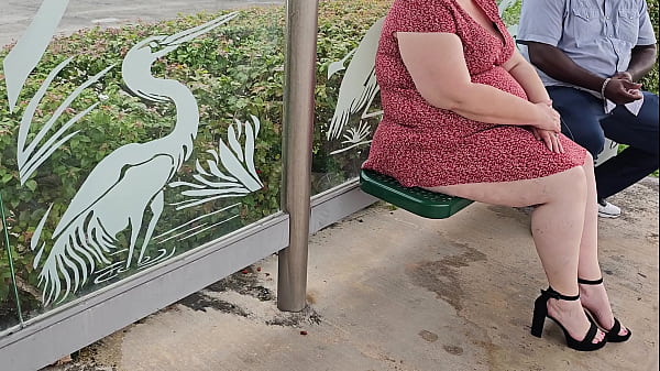 The stranger at the bus stop asked me to lift up my dress & show him my pussy, but I told him no, then went home with him