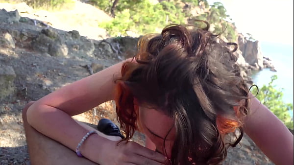 Outdoor public sex in the woods with 18 year old cute girl with big natural breasts - creampie - Darcy Dark