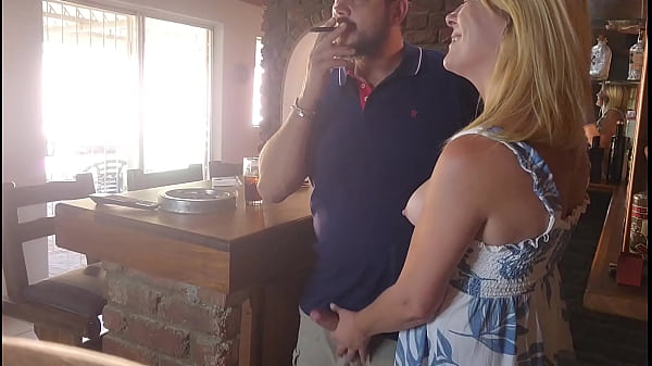 Waitres caught jerking of the barman at holiday resort