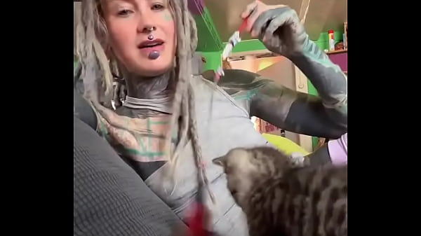 playing with my kitten#tattoogirl #tattoomodel #inkedgirl #tattoos #tattoo #inked #inkedup #kitten Thumbnail