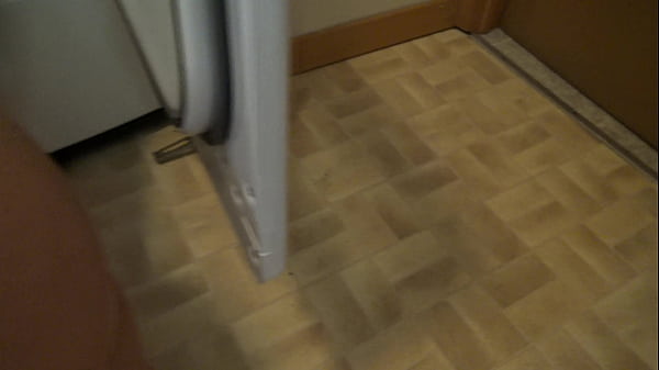 horny stepson takes out his big cock when he sees his French stepmother doing the laundry