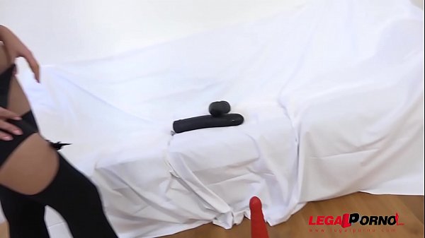 Interracial fuck slut July Sun takes four bbc to DP and DAP gape her ass