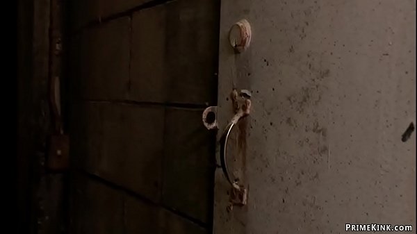 Blonde is tied and anal fucked in bar