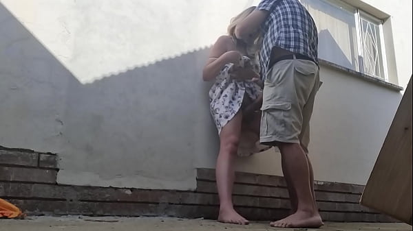 Fucking outdoor behind restroom area of bed and breakfast