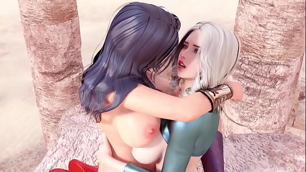 The blonde defeated the brunette and fucked in pussy - 3d futa sex