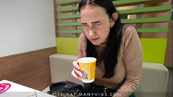 Why step son in public toilet with step mom? ︎ Stepmommy get risky cum in coffee ︎︎︎