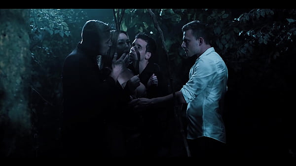 Busty Chick Freezes In Time And Gets Fucked By Three Dudes In The Forest