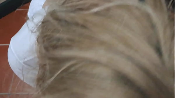 Preview - Blonde MILF dressed in white throatpie with sunglasses POV Thumbnail