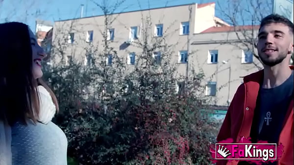 From to porn! ENORMOUSLY TITTED babe wants to do a porno with her fan