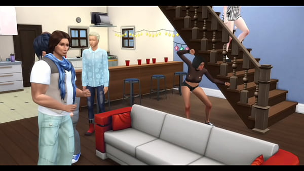 Gabby and Abby gangbang and bukkake at frat house party