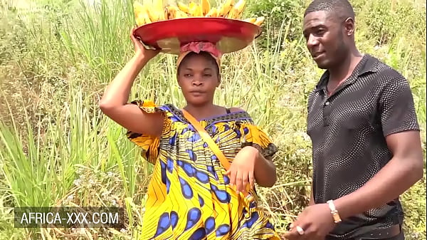 Black banana seller girl seduced for a hot sex