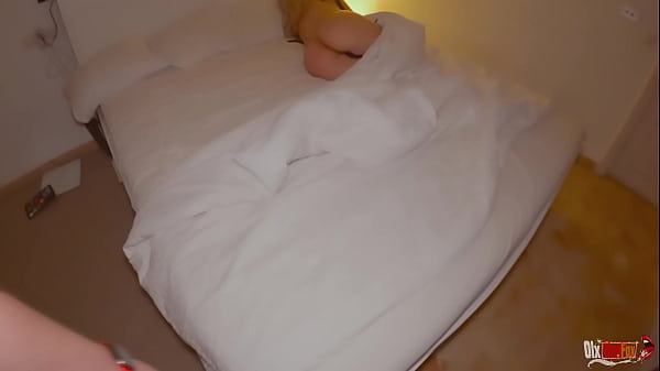 Hot stepmom gets stepson's dick when she stays in his bed. Fucked her pussy and cum in her mouth. Stepmom loves to swallow cum