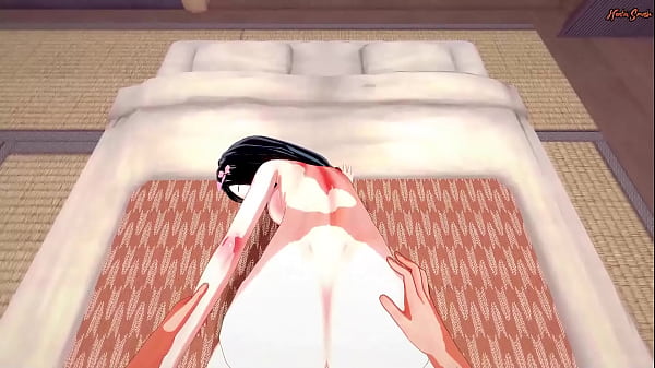 POV fucking Nezuko Kamado on the floor and cumming in her tight pussy - Demon Slayer Hentai