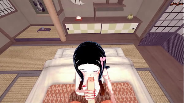 POV fucking Nezuko Kamado on the floor and cumming in her tight pussy - Demon Slayer Hentai