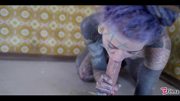 Alternative TATTOO model masturbating with big toy Thumbnail