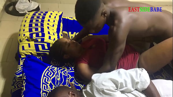 Threesome group fucked on family bed with husband brother