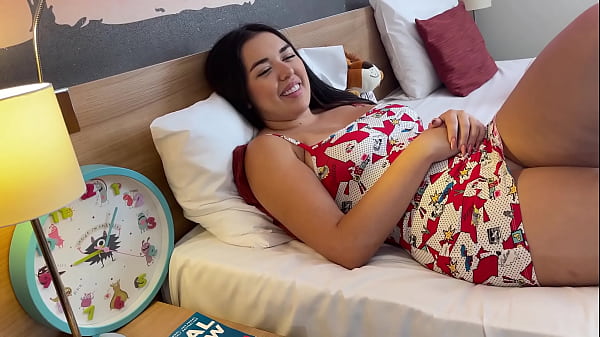 Chit Chat with Diana in her Smallest Short Skirt Summer Dress on the Bed