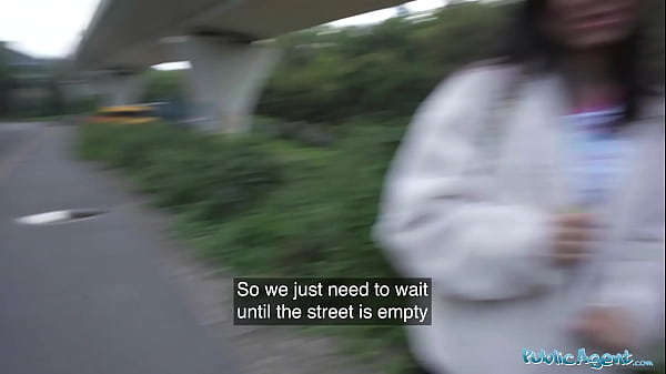 Public Agent - Pretty British Brunette Teen Sucks and Fucks big cock outside after nearly getting run over by a runaway Fake Taxi