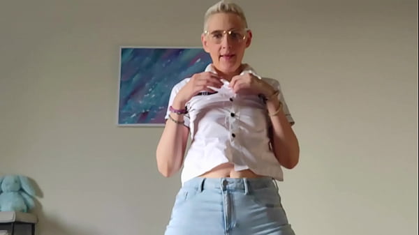 Hot girl sniffs guy's balls and ass with facial