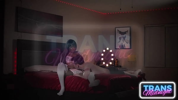 Sexy Ebony Trans Receives Facial After Bareback Anal Sex