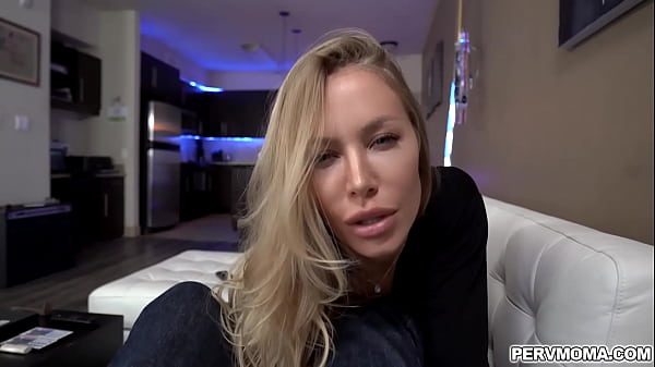 Lucky stud getting a deepthroat blowjob from his hot stepmom