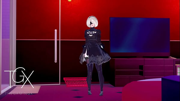 Anime Hentai Game Gaming 2B Sexy Robot android Girl Hardcore Sex in All Positions and Deep Throat Thumbnail