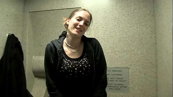 Horny girl pisses in leggings and shows her tits in public