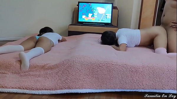 My Stepdaughter and her Delicious Friend watching Cartoons