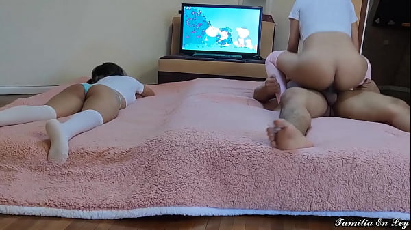 My Stepdaughter and her Delicious Friend watching Cartoons