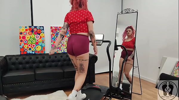 TREADMILL CHUBBY GIRL EXERSICES SHORT TIGHTS BIG ASS Thumbnail