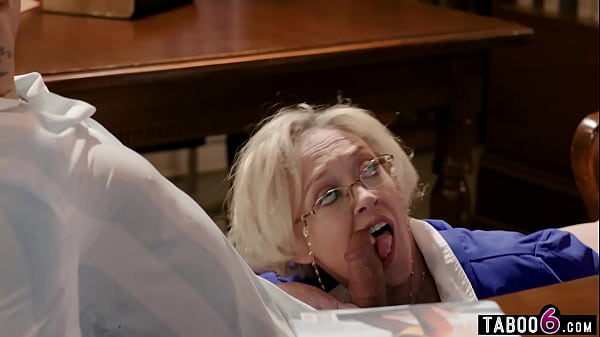 Double penetration of huge tits librarian MILF Dee Williams by two horny students