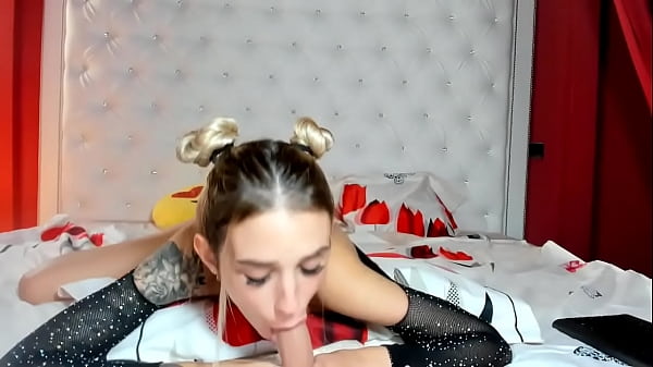 From live show Chaturbate Hotfallingdevil. Hard squirt all over body and Bj