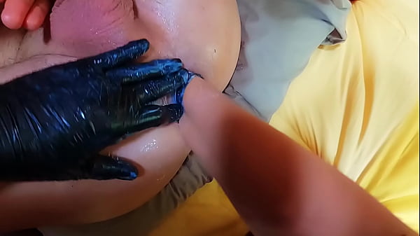 She destroyed his ass with her first! POV Threesome deep anal fisting