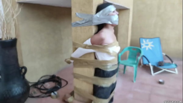 Christian Girl Duct Taped To Pillar And Gagged Tight