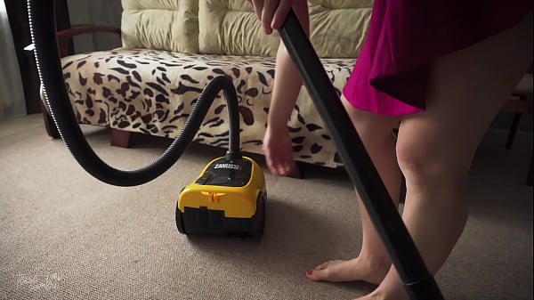 Teen Housewife Cleaning House Upskirt White Panties