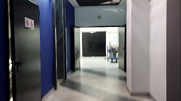 Horny young twink boy goes public male restroom cruising where ends up stroking his dick and shooting a lot of cum