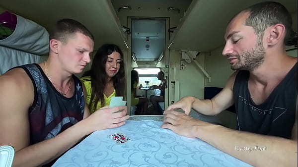 Cuckold watches his wife get fucked on the train and cleans cum out of pussy