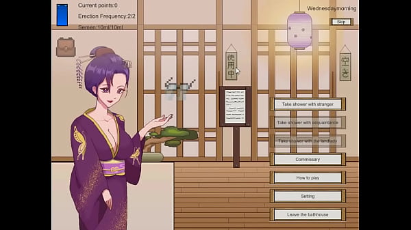 Cute ladies in Public bath house new hentai game