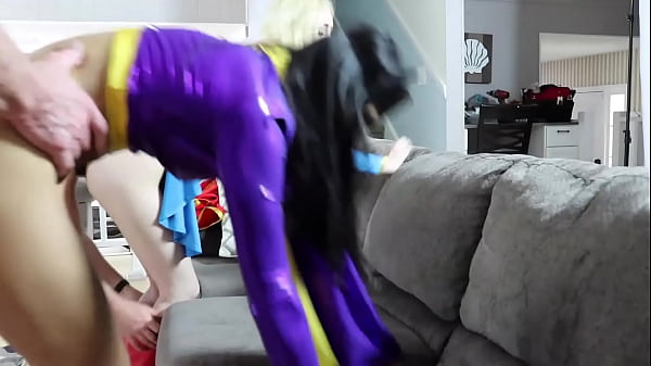 Viva Athena/Candy White “Supergirl-Batgirl” Threesome Doggystyle Blowjobs Deepthroat Oral Sex Toys Cumshot