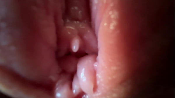 Close-up wet juicy pussy spreading, teen bitch ready to fuck