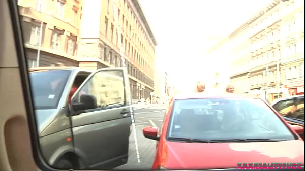 Two hot blonde angels took amateur dude into the fuck car to have some sexy fun and cum